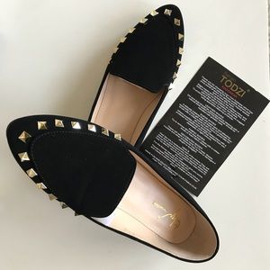 Sergio Todzi - Black Studded Slip On Flats